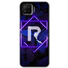 Oppo A73 Dark Neon Yaprak R Harfi Baskılı Uyumlu Silikon Kılıf