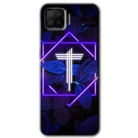 Oppo A73 Dark Neon Yaprak T Harfi Baskılı Uyumlu Silikon Kılıf