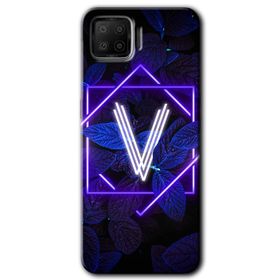 Oppo A73 Dark Neon Yaprak V Harfi Baskılı Uyumlu Silikon Kılıf
