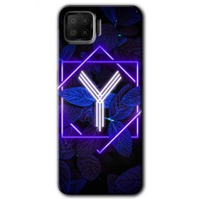 Oppo A73 Dark Neon Yaprak Y Harfi Baskılı Uyumlu Silikon Kılıf