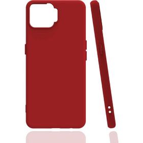 Oppo A73 Kırmızı Kılıf Silikon Deri Görünümlü Parmak İzi Bırakmaz Niss