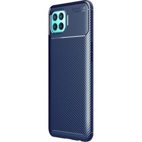 Oppo A73 Lacivert Kılıf Silikon Deri Görünümlü Parmak İzi Bırakmaz Niss