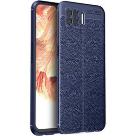 Oppo A73 Lacivert Kılıf Silikon Deri Görünümlü Parmak İzi Bırakmaz Niss