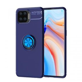 Oppo A73 Lacivert Kılıf Silikon Deri Görünümlü Parmak İzi Bırakmaz Niss