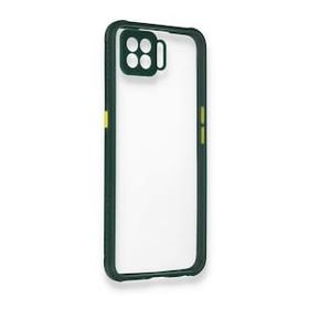 Oppo A73 Miami Şeffaf Silikon Koyu Yeşil Kılıf