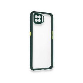 Oppo A73 Miami Şeffaf Silikon Koyu Yeşil Kılıf