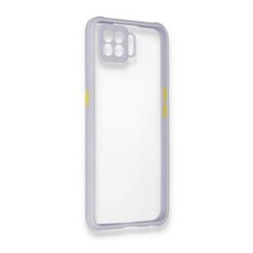 Oppo A73 Miami Şeffaf Silikon Lila Kılıf