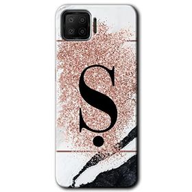 Oppo A73 Pembe Mermer Desenli Ş Harfi Baskılı Uyumlu Silikon Kılıf