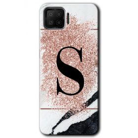Oppo A73 Pembe Mermer Desenli Ş Harfi Baskılı Uyumlu Silikon Kılıf