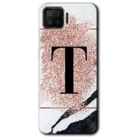 Oppo A73 Pembe Mermer Desenli T Harfi Baskılı Uyumlu Silikon Kılıf