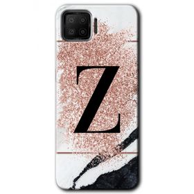 Oppo A73 Pembe Mermer Desenli Z Harfi Baskılı Uyumlu Silikon Kılıf
