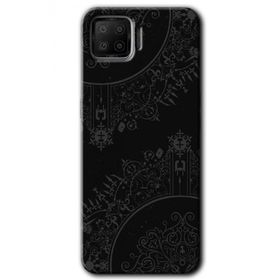 Oppo A73 Siyah Mandala Baskılı Uyumlu Silikon Kılıf