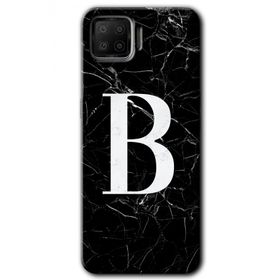 Oppo A73 Siyah Mermer Desenli B Harfi Baskılı Uyumlu Silikon Kılıf