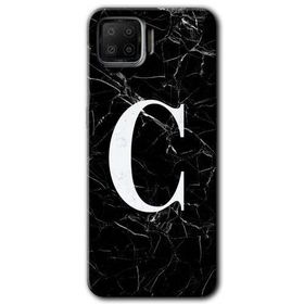 Oppo A73 Siyah Mermer Desenli C Harfi Baskılı Uyumlu Silikon Kılıf