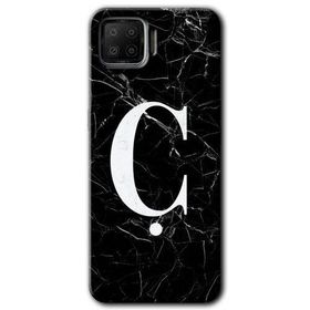 Oppo A73 Siyah Mermer Desenli C Harfi Baskılı Uyumlu Silikon Kılıf