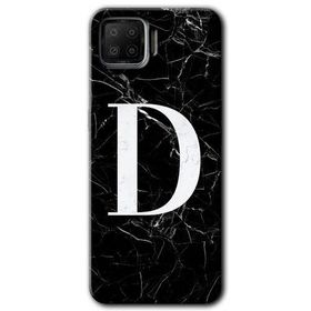 Oppo A73 Siyah Mermer Desenli D Harfi Baskılı Uyumlu Silikon Kılıf