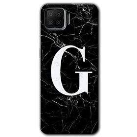 Oppo A73 Siyah Mermer Desenli G Harfi Baskılı Uyumlu Silikon Kılıf