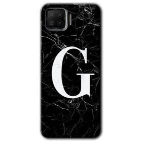 Oppo A73 Siyah Mermer Desenli G Harfi Baskılı Uyumlu Silikon Kılıf