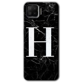 Oppo A73 Siyah Mermer Desenli H Harfi Baskılı Uyumlu Silikon Kılıf