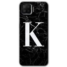Oppo A73 Siyah Mermer Desenli K Harfi Baskılı Uyumlu Silikon Kılıf