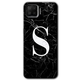 Oppo A73 Siyah Mermer Desenli S Harfi Baskılı Uyumlu Silikon Kılıf