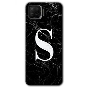 Oppo A73 Siyah Mermer Desenli S Harfi Baskılı Uyumlu Silikon Kılıf