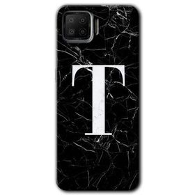 Oppo A73 Siyah Mermer Desenli T Harfi Baskılı Uyumlu Silikon Kılıf