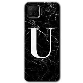 Oppo A73 Siyah Mermer Desenli Ü Harfi Baskılı Uyumlu Silikon Kılıf