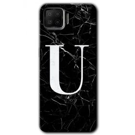 Oppo A73 Siyah Mermer Desenli Ü Harfi Baskılı Uyumlu Silikon Kılıf