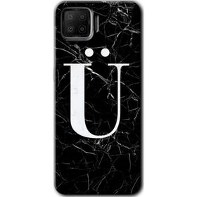 Oppo A73 Siyah Mermer Desenli Ü Harfi Baskılı Uyumlu Silikon Kılıf