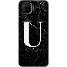 Oppo A73 Siyah Mermer Desenli Ü Harfi Baskılı Uyumlu Silikon Kılıf