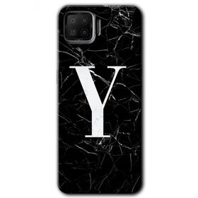 Oppo A73 Siyah Mermer Desenli Y Harfi Baskılı Uyumlu Silikon Kılıf