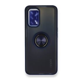 OPPO A74 4G Montreal Yüzüklü Silikon Kapak Lacivert Kılıf