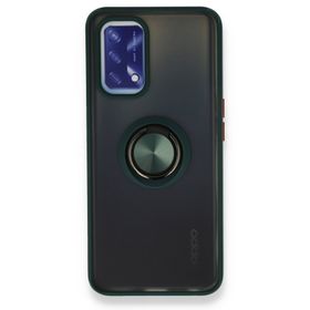 OPPO A74 4G Montreal Yüzüklü Silikon Kapak Yeşil Kılıf