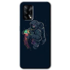 Oppo A74 Astronot Kıyafeti Baskılı Uyumlu Silikon Kılıf