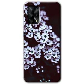 Oppo A74 Beyaz Çiçek Baskılı Uyumlu Silikon Kılıf