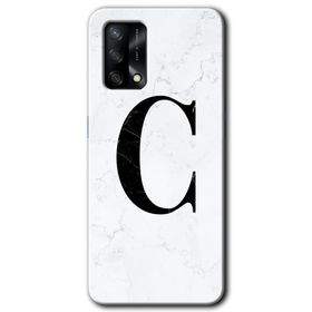 Oppo A74 Beyaz Mermer Desenli Ç Harfi Baskılı Uyumlu Silikon Kılıf