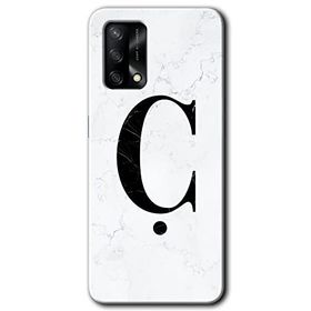 Oppo A74 Beyaz Mermer Desenli Ç Harfi Baskılı Uyumlu Silikon Kılıf