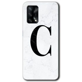 Oppo A74 Beyaz Mermer Desenli Ç Harfi Baskılı Uyumlu Silikon Kılıf