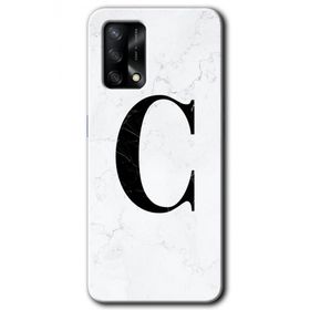 Oppo A74 Beyaz Mermer Desenli Ç Harfi Baskılı Uyumlu Silikon Kılıf