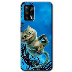 Oppo A74 Çılgın Kedi Baskılı Uyumlu Silikon Kılıf