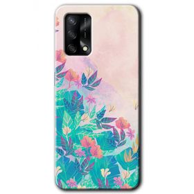 Oppo A74 Çizim Yapraklar Baskılı Uyumlu Silikon Kılıf