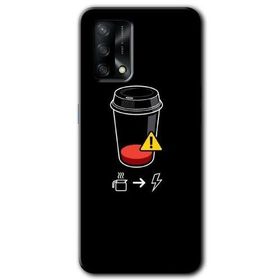 Oppo A74 Coffee Battery Baskılı Uyumlu Silikon Kılıf