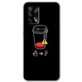 Oppo A74 Coffee Battery Baskılı Uyumlu Silikon Kılıf
