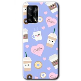 Oppo A74 Coffee Cake Baskılı Uyumlu Silikon Kılıf