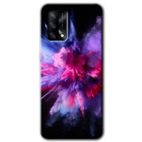 Oppo A74 Color Splash Purple Baskılı Uyumlu Silikon Kılıf