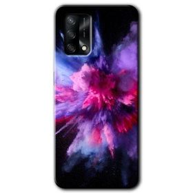 Oppo A74 Color Splash Purple Baskılı Uyumlu Silikon Kılıf
