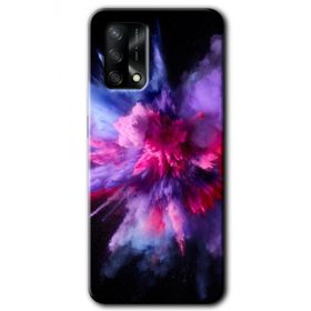 Oppo A74 Color Splash Purple Baskılı Uyumlu Silikon Kılıf