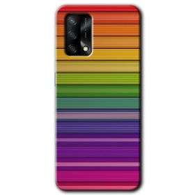 Oppo A74 Colorful Lines Baskılı Uyumlu Silikon Kılıf