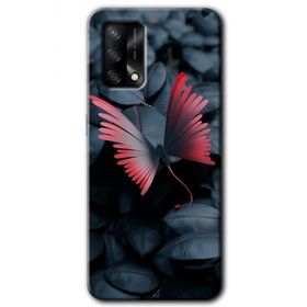 Oppo A74 Dark Butterfly Baskılı Uyumlu Silikon Kılıf